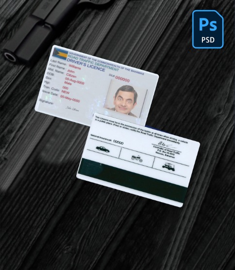 Bahamas driving license PSD